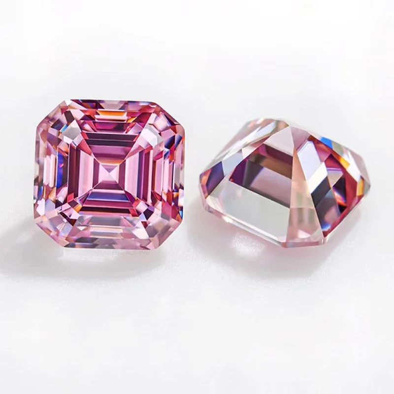 Sakura Asscher Rez Moissanite Voľné Kameň VVS1 Rozšírené Šperky Materiál Prejsť diamantovým s Prichádza s STIAHNUŤ Certifikát