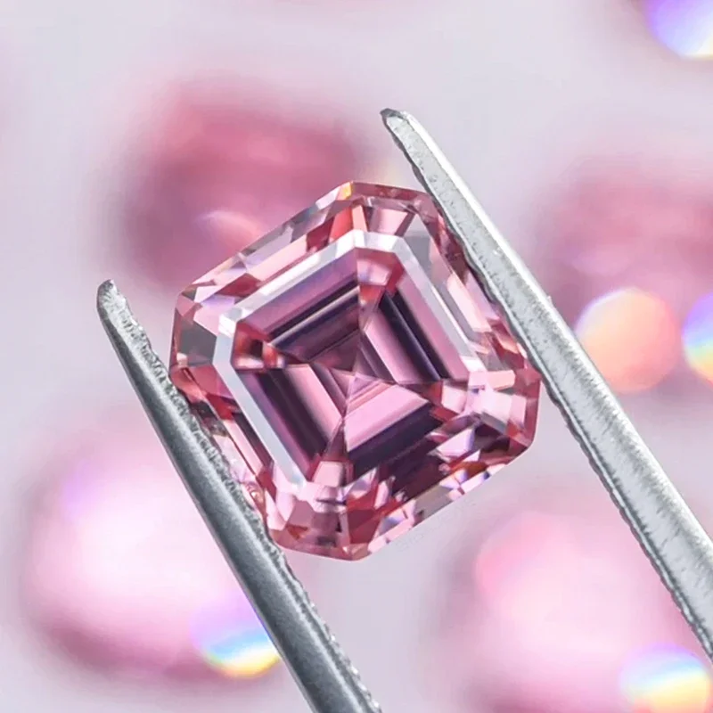 Sakura Asscher Rez Moissanite Voľné Kameň VVS1 Rozšírené Šperky Materiál Prejsť diamantovým s Prichádza s STIAHNUŤ Certifikát