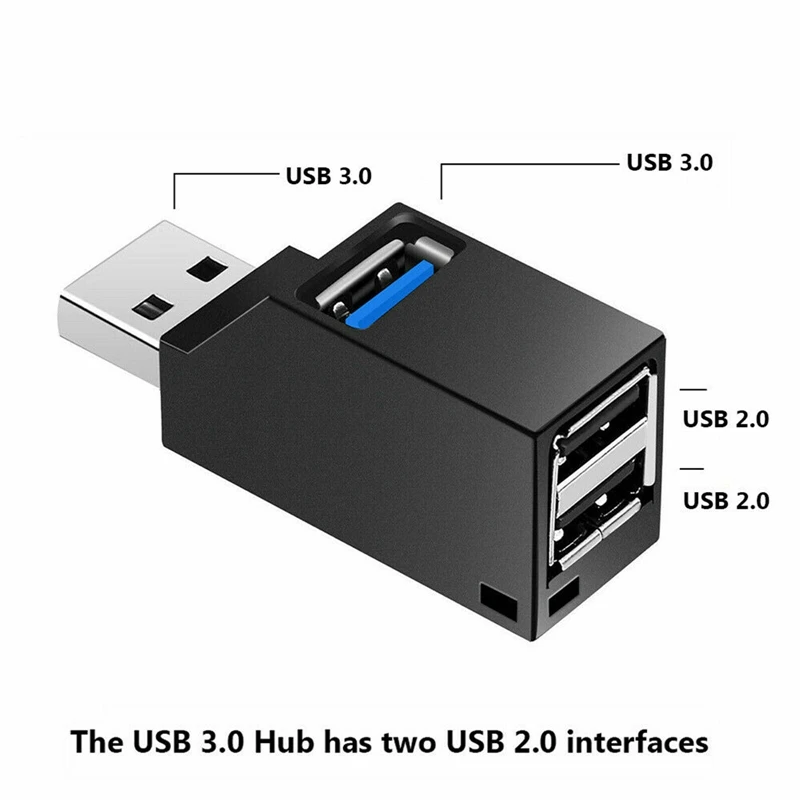 4 Ks 3-Port Rozbočovača USB Mini USB3.0 Vysoko-Rýchlostný Náboj Rozvádzač Pre PC Prenosný Počítač U Diskov Mobilný Telefón, Čítačka Kariet