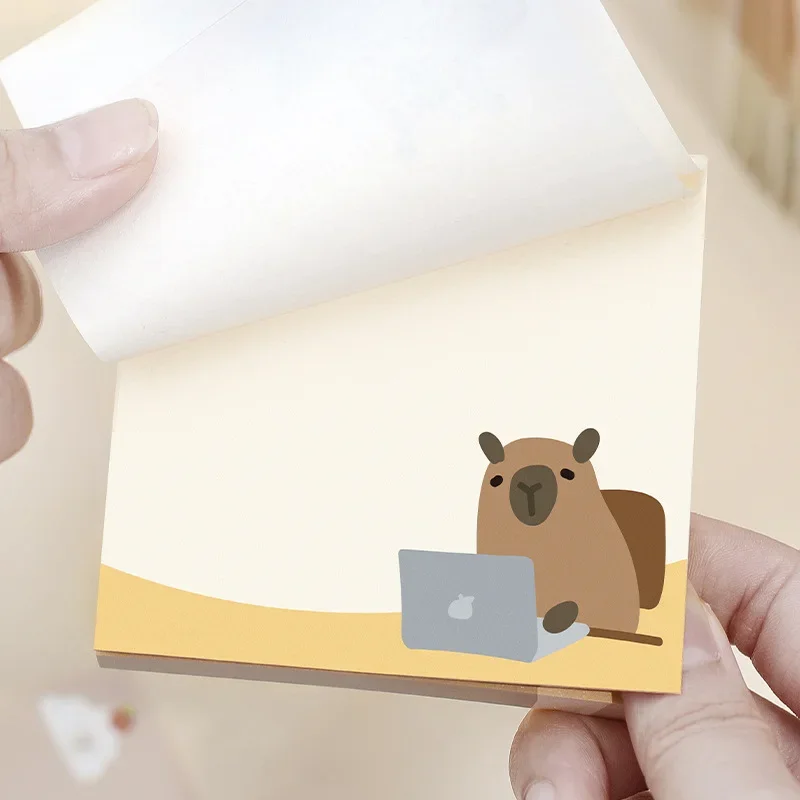 100 Listov Roztomilý Capybara Cartoon Memo Pad Deti Školské Potreby Poznámka Papier Denník, Zápisník Kawaii Papiernictvo Správa Poznámok