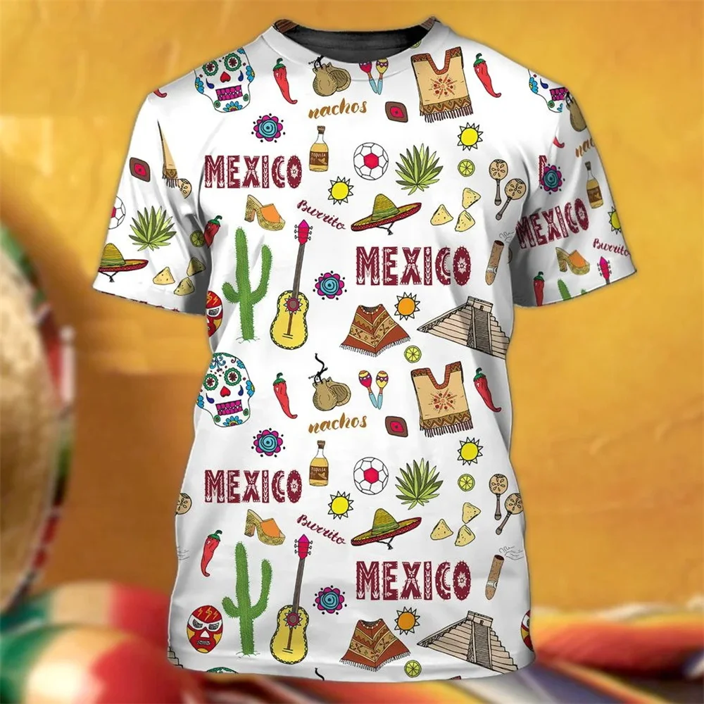 Mexické Eagle 3D Tlač Mens T Tričko Kohút Vzor Krátke Rukáv Top Mexickej Vlajka Harajuku Nadrozmerné O Krk Krátky Rukáv T Shirt