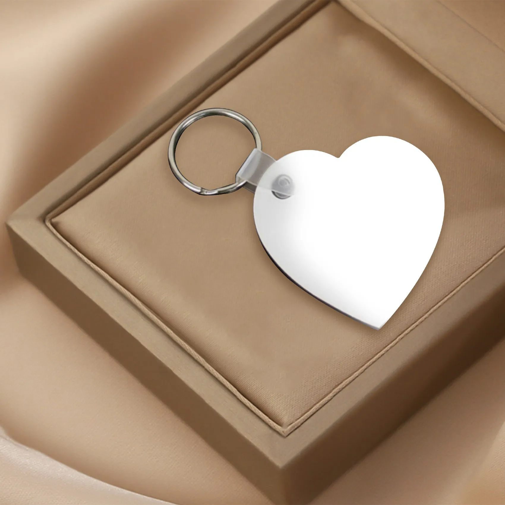 35PCS Srdce Prázdne Dosky Keyring Keychain Tlač Keyrings DIY Sublimačná kľúčenky Príslušenstvo(Obojstranný)