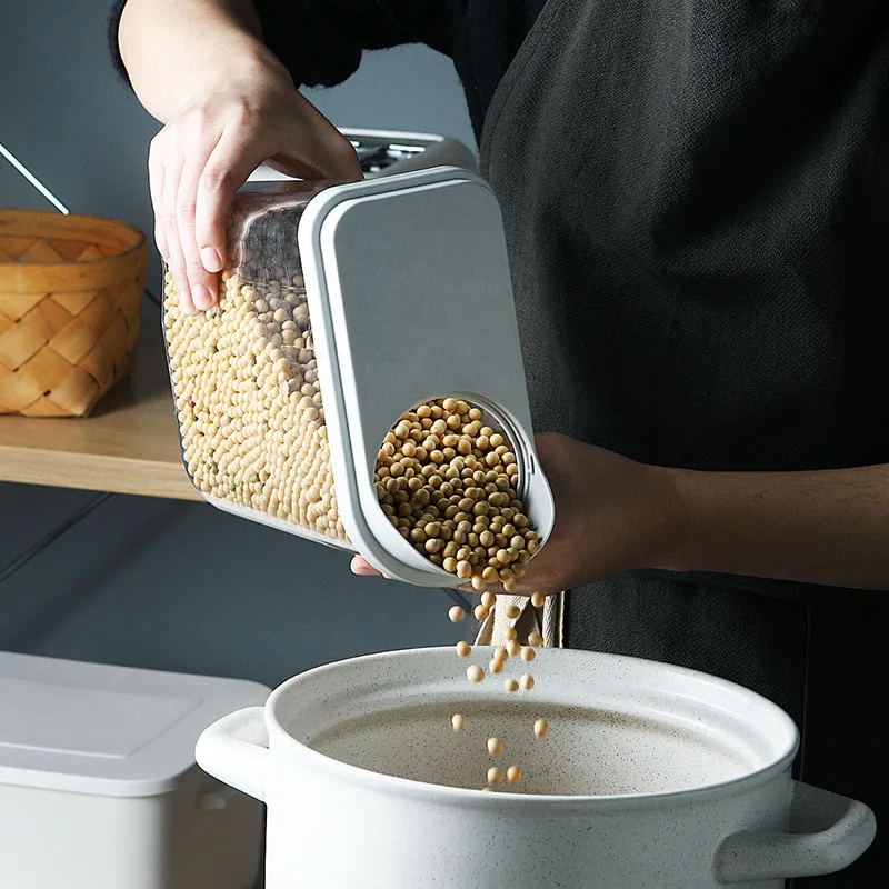 Zrno Nádrž Transparentné Potravín Vlhkosti-Doklad, Plastový Box Úložný Kontajner Kuchyňa Domácnosti Zrna Zapečatené Môže Organizácia