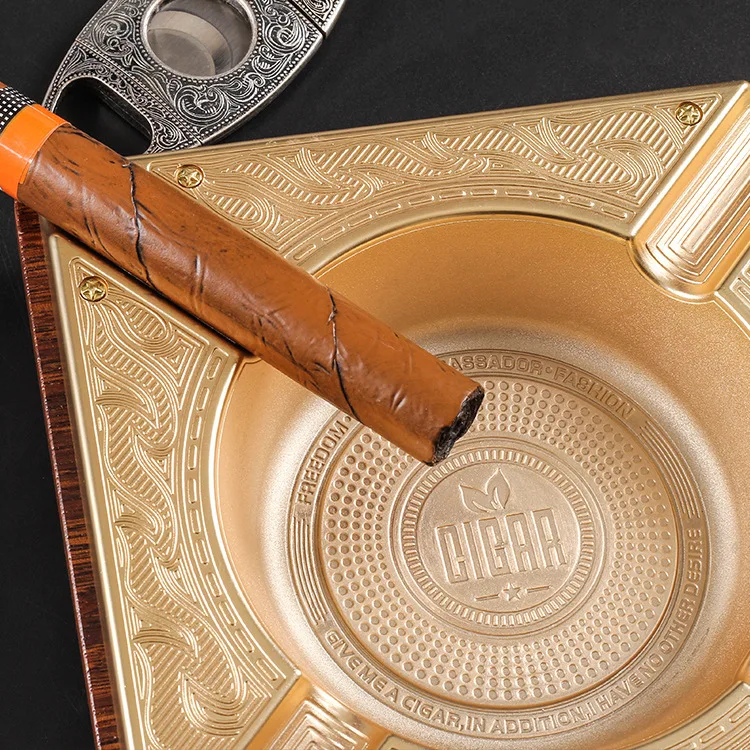 Luxusné Zliatiny Titánu Dreva Cigaru Popolník Domov Kovový Zásobník Popola Vonkajšie 4 Držiteľ Cigary, Cigaretový Popolníky Cigary Príslušenstvo