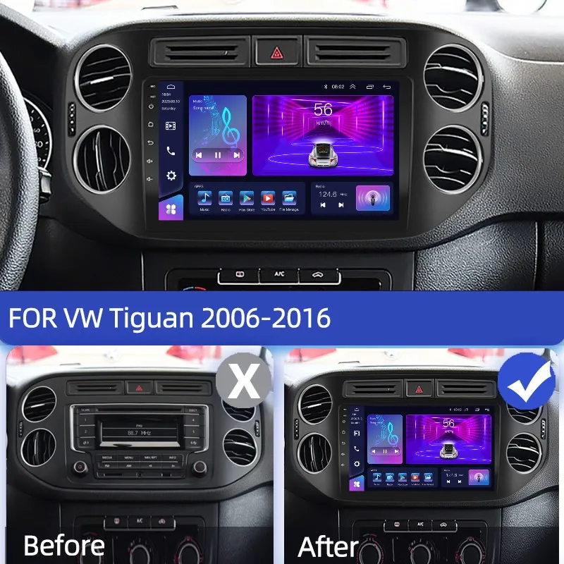 Ling Jiaruipro AI Hlas Android, Auto Radio Na VW Volkswagen Tiguan 1 NF 2006 2008-2016 Carplay 4G Auto Multimediálne 2din Autoradio