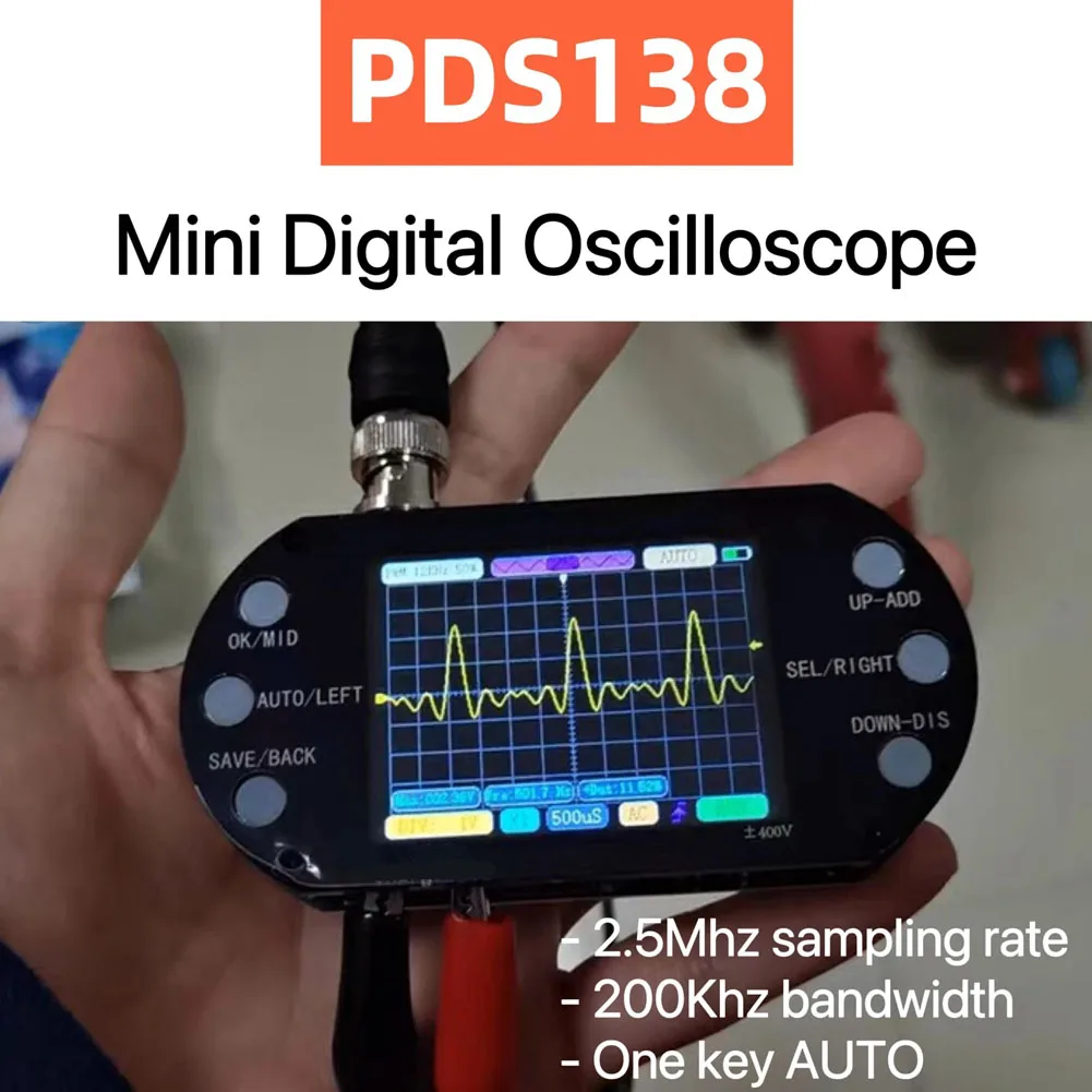 Mini Digitálny Osciloskop 2.5 Mhz Vzorkovacia frekvencia 200Khz Pásma Podporu AUTO 80Khz PWM Pre Elektronické Opravy KUTILOV, Maloobchod