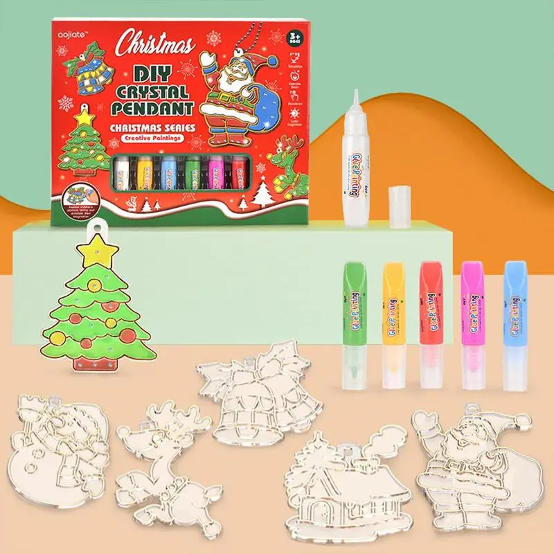 Vianočné tvorivé Ornament Súpravy Dieťa Priateľské Piecť-Zadarmo Vianočné Maľovať Svoj Vlastný Sady odbúranie Stresu DIY Crystal Súprava Prívesok