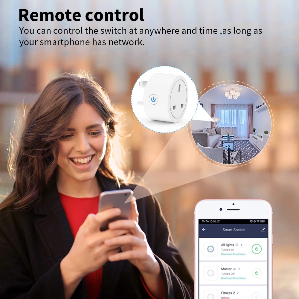 Homekit 16A UK Plug WIFI Smart Zásuvky Pripojte Adaptér, Smart Home S apple Siri Alexa domovská stránka Google cozylife