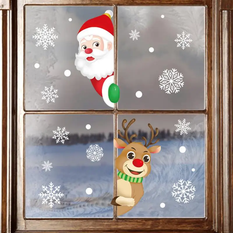 Vianočné Stenu Lepiť Roztomilé Vianoce Elk Okno Odtlačkový Steny Výzdoba Pre Kuchyňa, Obývacia Izba, Spálňa Auto Úrady Windows Vitríny