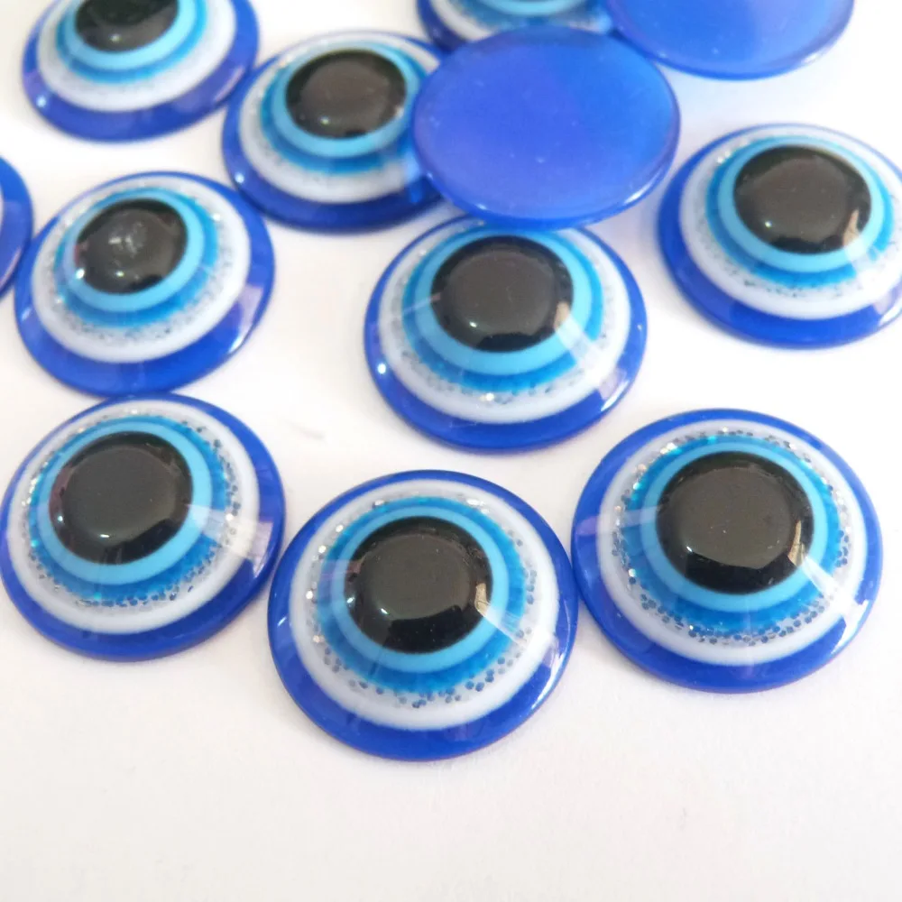 50pcs/veľa 8/10/12/14/16 mm lesk modrá ploché kolo plastové hračky zvierat oči pre diy bábika príslušenstvo--color voľba veľkosti