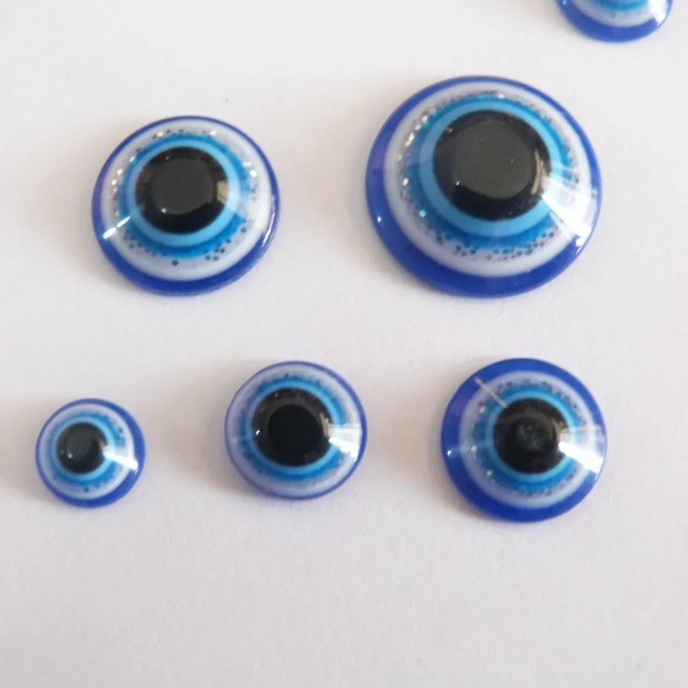 50pcs/veľa 8/10/12/14/16 mm lesk modrá ploché kolo plastové hračky zvierat oči pre diy bábika príslušenstvo--color voľba veľkosti