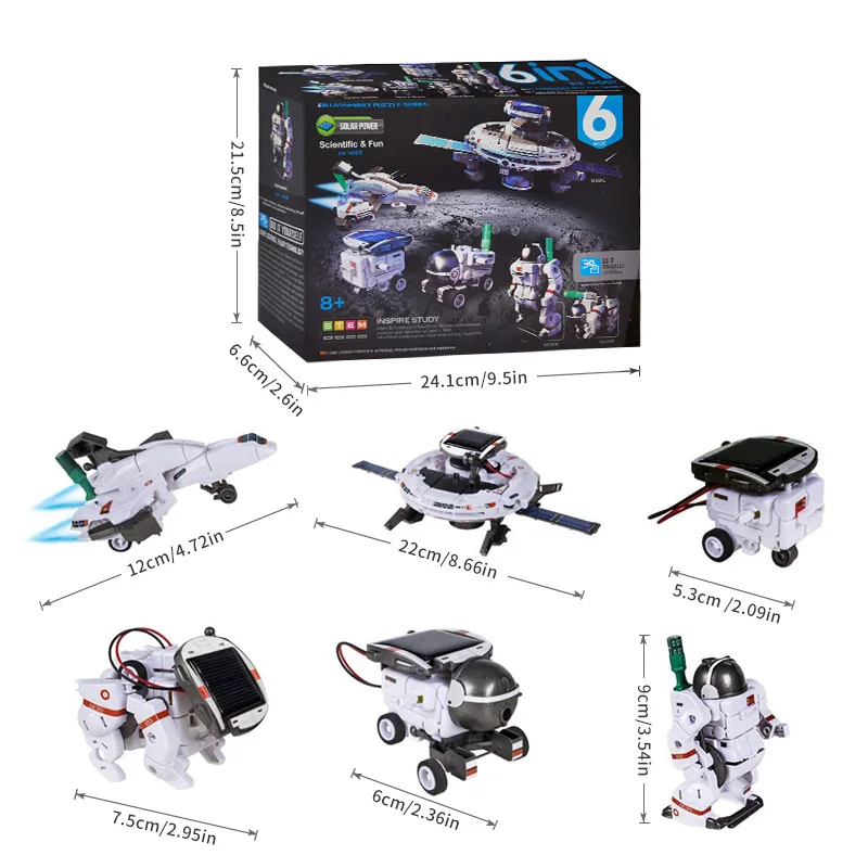 Hračky Solárny Robot Vzdelávacie Hračky 6 V 1 Priestoru Vozidla Fantasy Hračka Astronaut Priestor Hračka Lietajúci Tanier Priestor Vozidla Deti Hračky