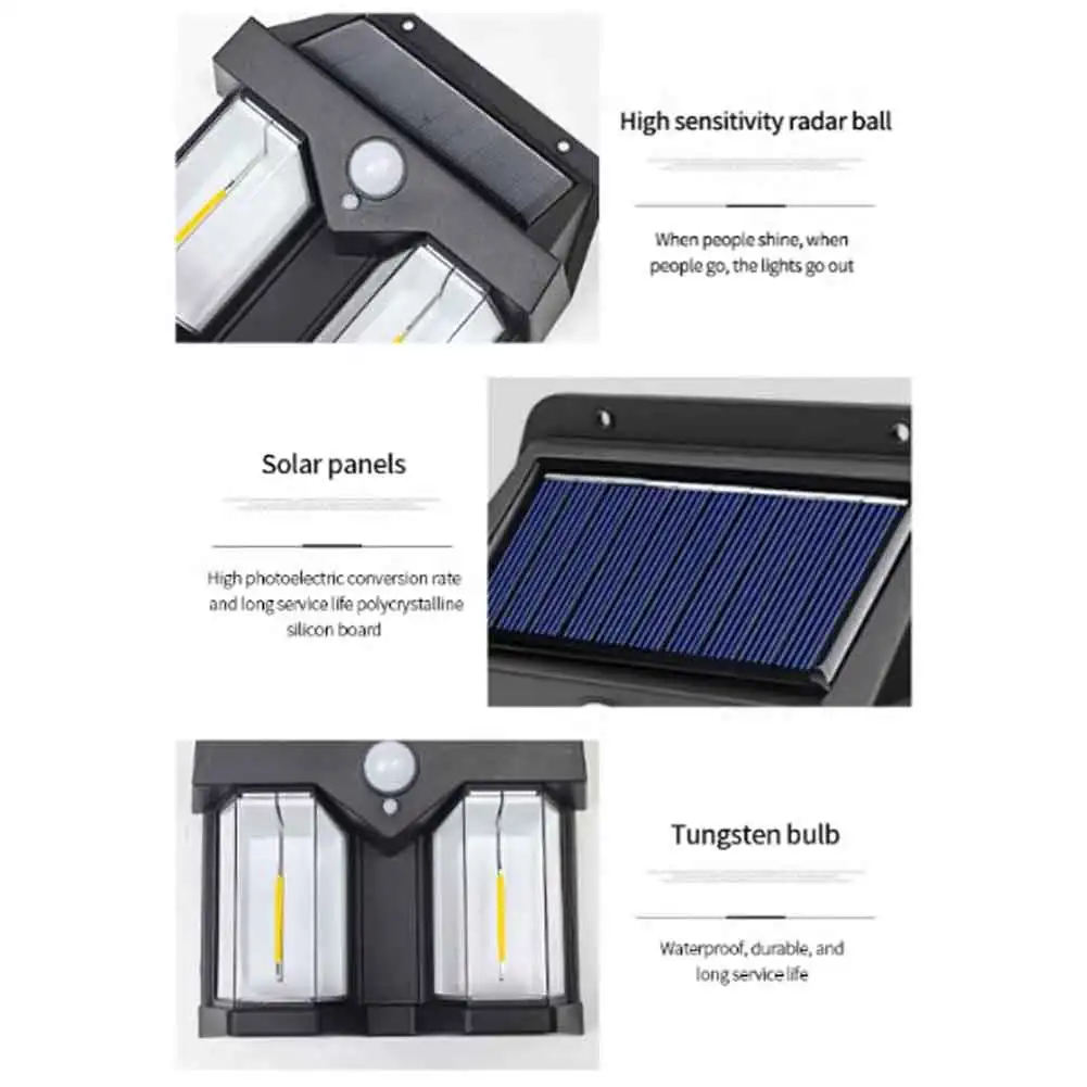 Solárne Nástenné Svietidlá S 3 Režimami 1200mAH Nabíjateľnú Batériu, LED Steny Sconces Ultra Svetlé Vonkajšie Solárne Nástenné Svietidlo