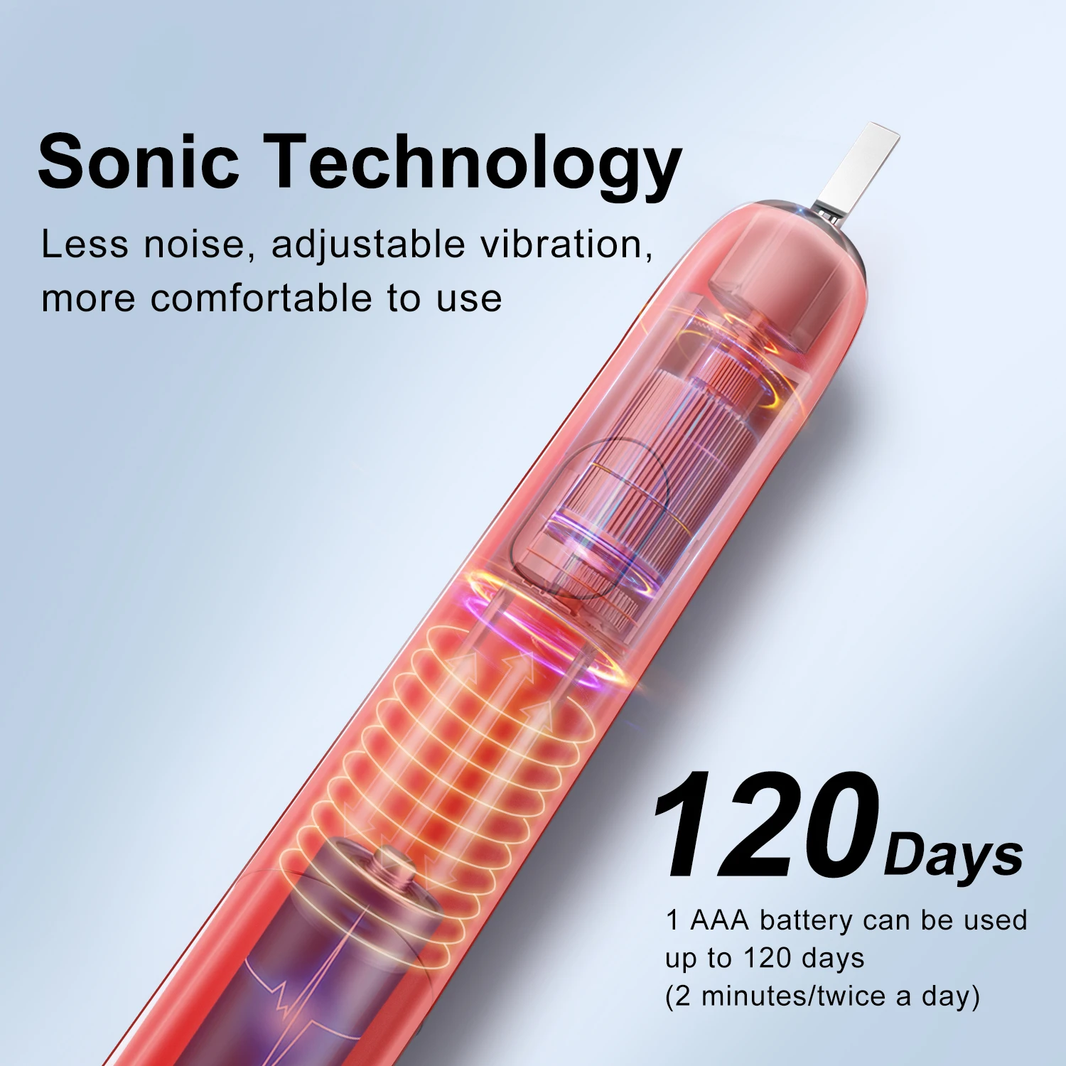 Seago Sonic zubné Kefky, Elektrické zubné Kefky, výdrž Batérie 120 Dní Inteligentný Časovač Zuby Čistenie Ústnej Starostlivosti Červená a Čierna Zubné 2007
