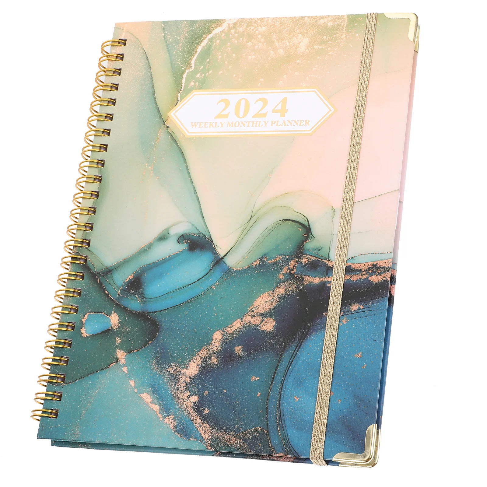 2024 Plánovač Jan-Dec 2024 Týždenný & Mesačný Plánovač, Kalendár Karty Angličtina Plánovač Notebook Twin-Wire Záväzné Špirála Plánovač