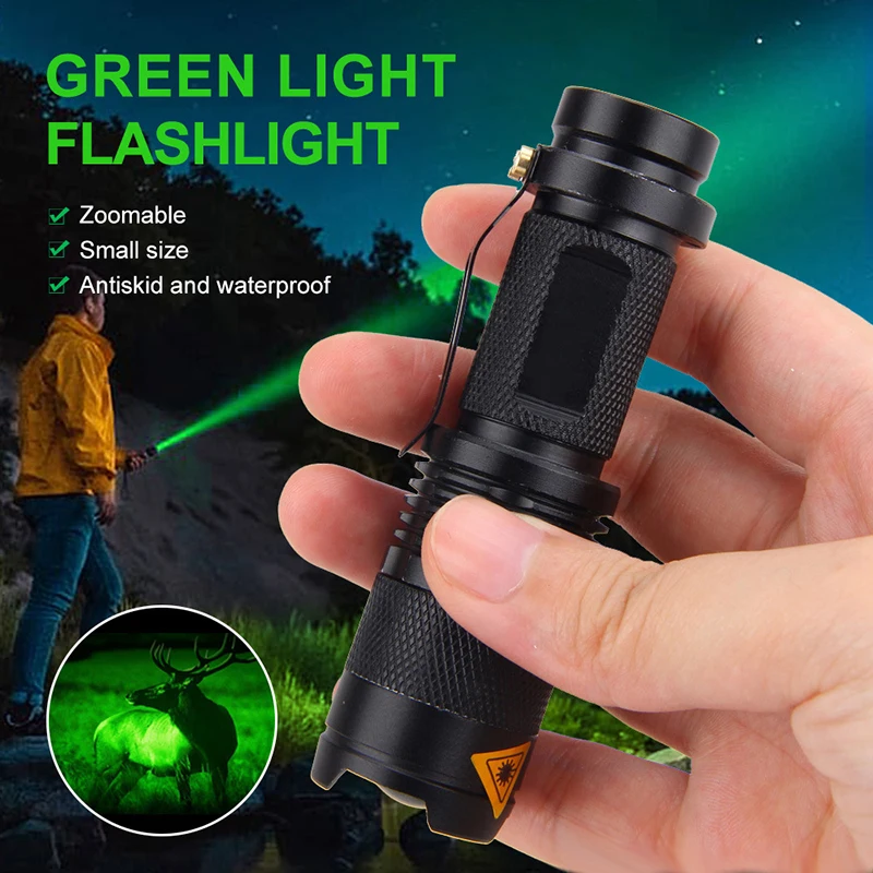 Mini Zoomovateľnom LED Baterka Malé Vrecko na Pero Klip Horák, Biela/Zelená/Červená/Modrá Lúč Baterky, Nepremokavé Lov Rybolov Svetlá