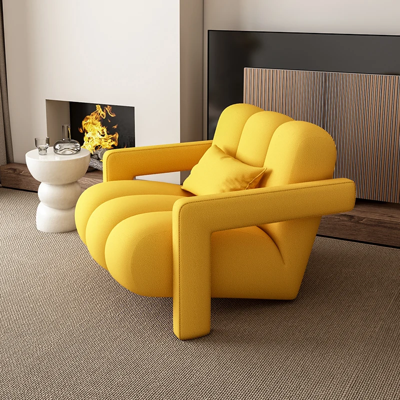 Nordic krém style single pohovka, obývacia izba, minimalistický textílie, spálňa, balkón, voľný čas, stoličky, gauč a kreslo