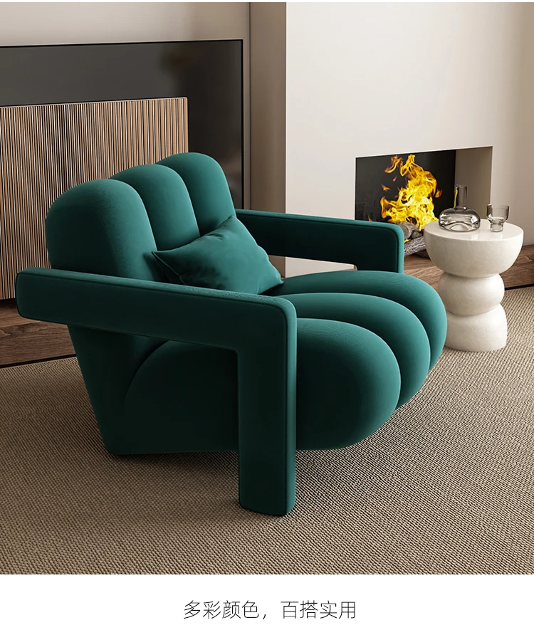 Nordic krém style single pohovka, obývacia izba, minimalistický textílie, spálňa, balkón, voľný čas, stoličky, gauč a kreslo