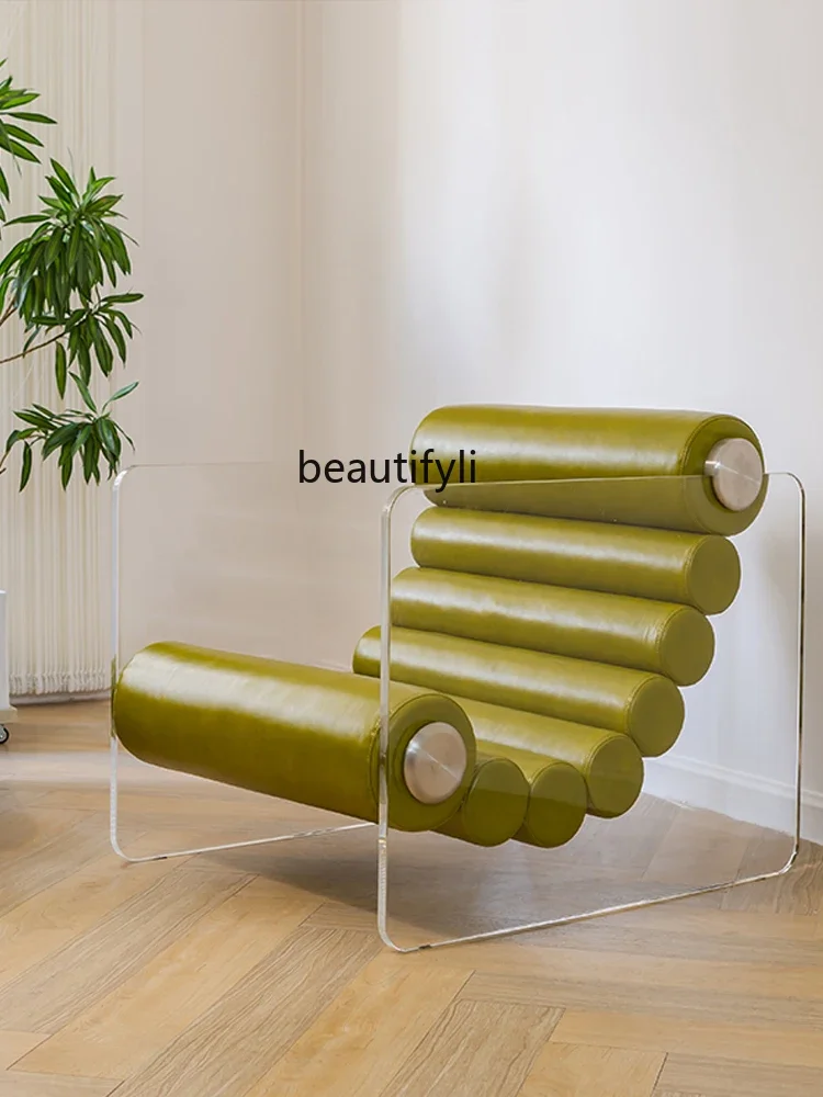 Nordic Transparentné Akrylátové Stoličky Dizajnér Jeden Voľný Čas Stoličky Svetlo Luxusné Tvorivé Kreslo