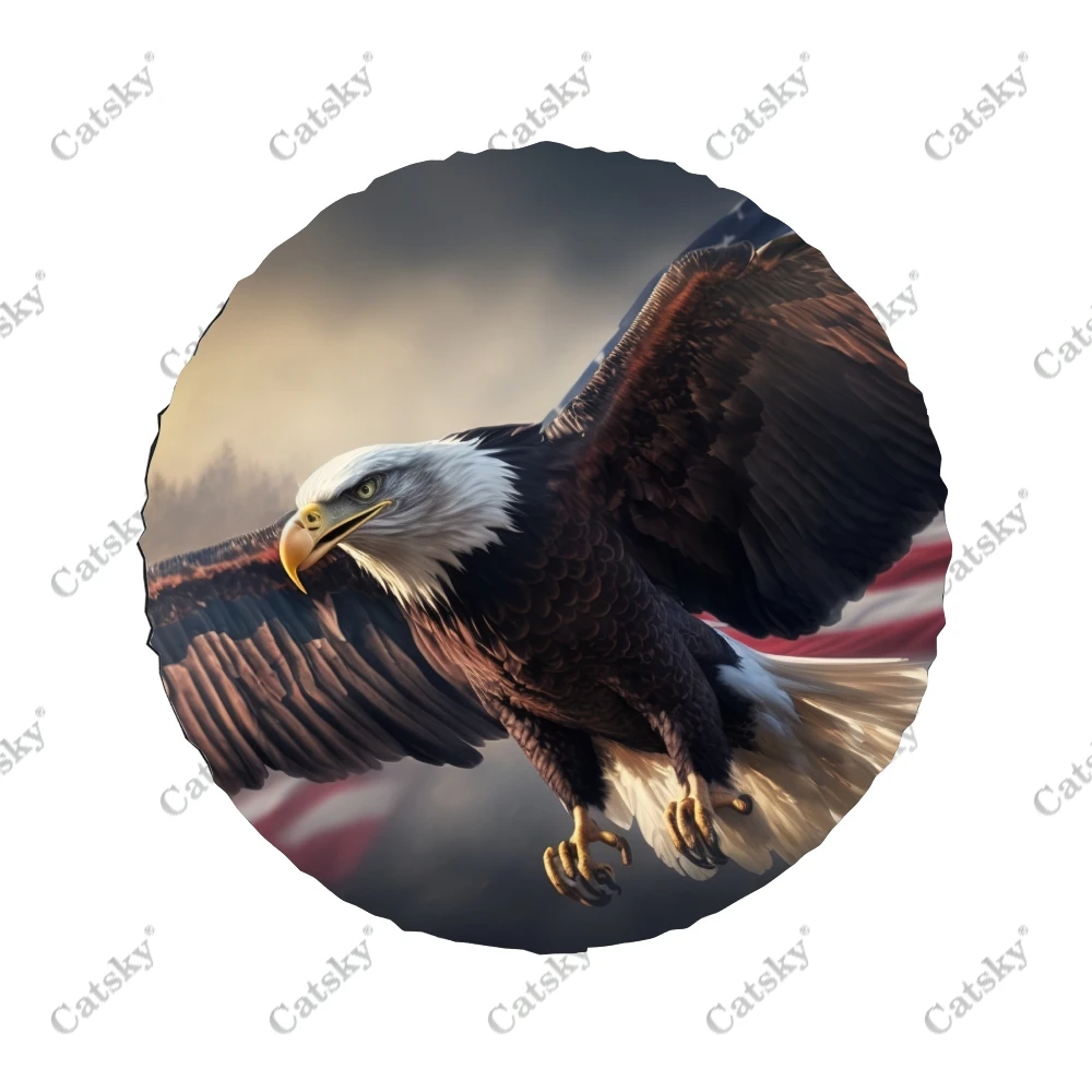 Plešatý Eagle s Vlajku USA Vzor Polyester Univerzálne Pneumatiky, rezervné Koleso Kryt Kryty Kolies pre Príves RV SUV Truck Camper