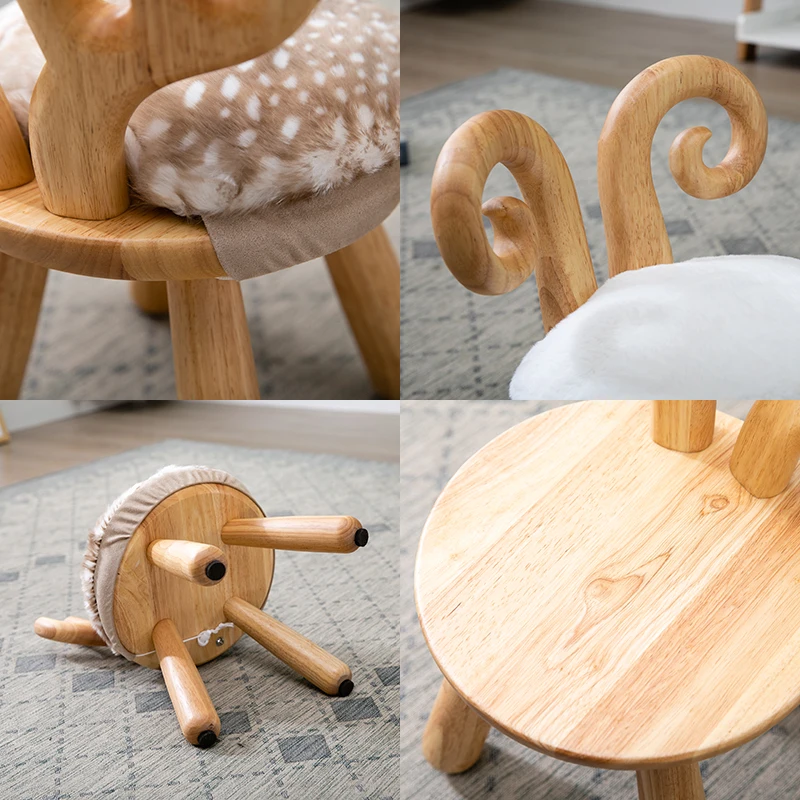 Nábytok detské stoličky je možné rozobrať a umyť, roztomilé a zábavné krátke stoličky, zvierat, stoličky, tvorivé stoličky