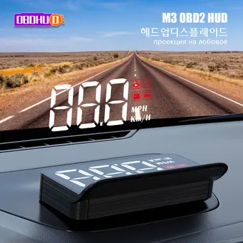 M3 Auto HUD OBD2 Head Up Display Projekciu, na Sklo Auta Rýchlosť čelné Sklo Projektor Rýchlomer Alarm Elektronického Príslušenstva