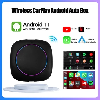 Podporou Netflix/YouTube/Android 11 Systém 8-core HCT05 Euroázijských verzia Bezdrôtový Apple CarPlay Bezdrôtový Android Auto Adaptér Box