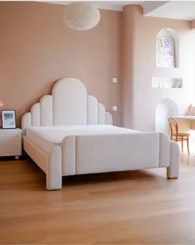 Technológie textílie posteľ moderný minimalistický Nordic spálňa detí svetlo luxusné masívneho dreva čelo ružová