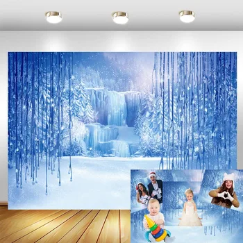 Snehová Kráľovná Pozadie Zimné Ríši Divov Scény Mrazené Princezná Dievčatá Narodeninovej Party Foto Pozadie Photocall Prop Dekor Transparent