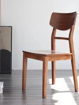 Nordic masívneho dreva jedálenské stoličky, moderné a minimalistické reštaurácie, čierna operadlo stoličky, malý byt hotely, voľný čas pevné