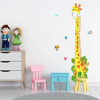 Žirafa Merania Výšky Dieťa Dekor Rastu Graf Pravítko Stenu, Nálepky Meter Rozchod Deti Miestnosti Suveníry, Dekorácie pre Deti