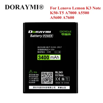 DORAYMI BL243 BL242 Batérie pre Lenovo K3 Poznámka A7000 A5500 A5600 A7600 K30-W A6000 A3860 BL 242 243 Náhradné Batérie