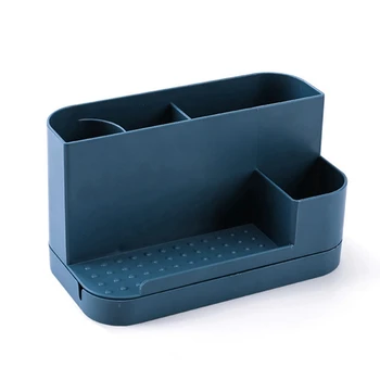 1 KS Modrá Rotačné Poličky na Písacie potreby Skladovanie Stôl Úložný Box Pre Domácnosti, Kancelárie, kancelárske potreby Skladovanie