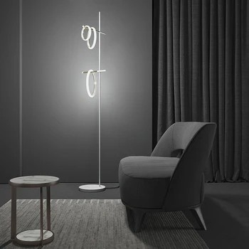 Nordic tvorivé post-moderný minimalistický villa obývacia izba, spálňa model izba halo krúžok magnetické led poschodí lampa