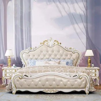 Kráľovná Dreva Estetické Manželská Posteľ Pod Skladovanie Master Moderné Dvojča Kráľa Manželská Posteľ Biela Luxusné Kožené Cama De Casal Nábytok