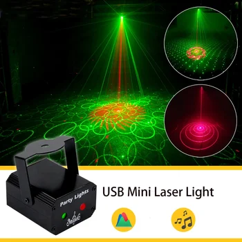 Disco Svetlo DJ Party Mini LED Laserové Fáze Osvetlenie 32 Vzorov, Strobo Lampa USB Nabíjateľné KTV Bar Okolitého Svetla