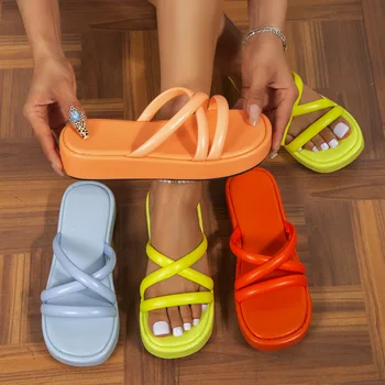 Ženy Bežné Papuče Otvorené Prst Dámy Ľahké Letné Plážové Topánky Ženy Platformu Pohodlné Sandále, Veľkosť 43 Zapatillas Mujer
