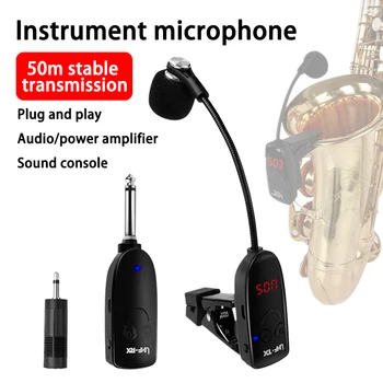 Bezdrôtový Mikrofón Profesionálny Hudobný Nástroj Vyzdvihnutie Zosilňovač Kondenzátora Mic Prijímač Vysielač Pre Saxofón Trúba