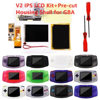 DIY Prispôsobené Shell V2 IPS, 10 Úrovní Jasu LCD Kit+Pre-cut Shell S Farebnými Tlačidlami Pre Gameboy Advance Konzoly