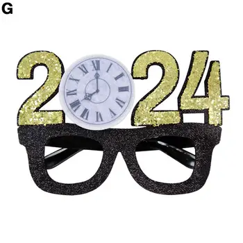 Nový Rok Okuliare Black Gold Tematické Rámce Štýlový Nový Rok Party Okuliare Foto Rekvizity na Slávnostnej Oslave Trendy pre 2024