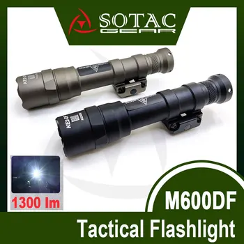SOTAC Taktické M600DF Baterka Vysokej Lumens1300 Scout Svetlo s Diaľkovým Tlakový Spínač pre Lov Picatinny Rail