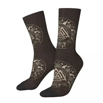Viking Valknut Symbol A Runy Na Drevo Ponožky pánske, dámske Polyester Zábavnej Happy Socks Jar Leto Jeseň Zima Pančuchy