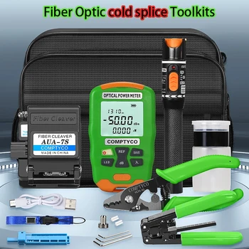 FTTH (Fiber Optic Tool Kit s -70~+10dBm AUA-DC7 nabíjateľná Mini Optická Výkon 10MW Vizuálne Poruchy Locator AUA-7S Vlákniny Sekáčik