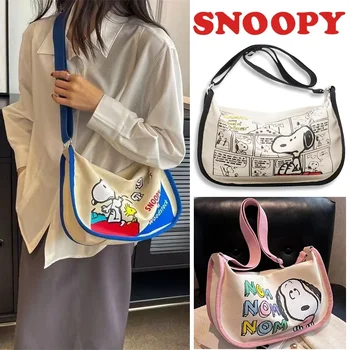 Snoopy Ramenný Tote Bag Karikatúra Roztomilý Dievčatá, Ženy, Študent Cestovanie Veľkú Kapacitu Anime Školy Nakupovanie Obed Make-Up Crossbody Taška