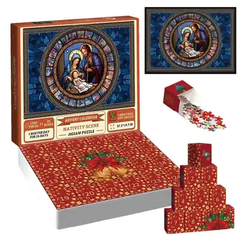 Advent Betlehemom Obrazová Skladačka Časovač Na Vianočné Puzzle Vianočné 24 Dní Časovač Adventný Kalendár Pre Home Decor