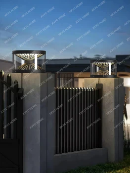 Vonkajšie Slnečné Steny Piliera Lampa Villa Nádvorie Jednoduché Moderné Podlahy Lampa