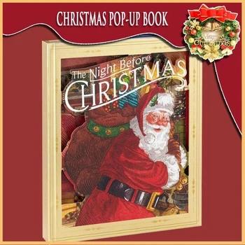 Vianočné Pop-Up Kniha s Svetlo, Zvuk na štedrý deň Večer Pred Vianočné Dekorácie Nový Rok Darčeky pre Deti Deti