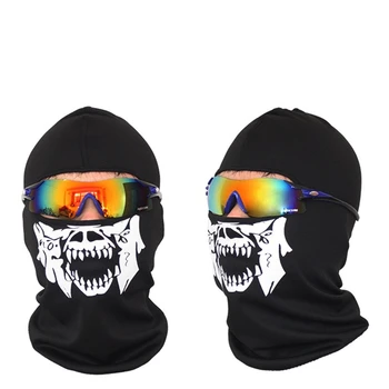 Čierny Lebkový Celotvárová Maska, Vetru Maska Ski Motocykel Tvár Taktické Kukla Kapota Halloween Cosplay Kostým Party Pre Dospelých