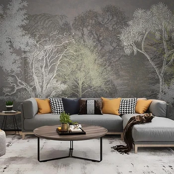 Retro Lesných Stromov Vzor Tapety Vlastné Akejkoľvek Veľkosti 3D nástenná maľba Na Obývacia Izba, Spálňa Dekorácie, Nástenné Maľby Hrubé Eco-friendly
