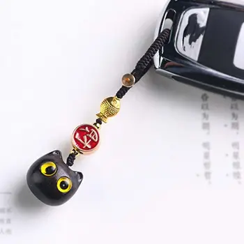 Nika Dizajn Fortune Mačka Milý Výročie Darček Čínsky Štýl, Krúžok Na Kľúče Drevený Prívesok Na Auto Key Chain Bag Nezávislá